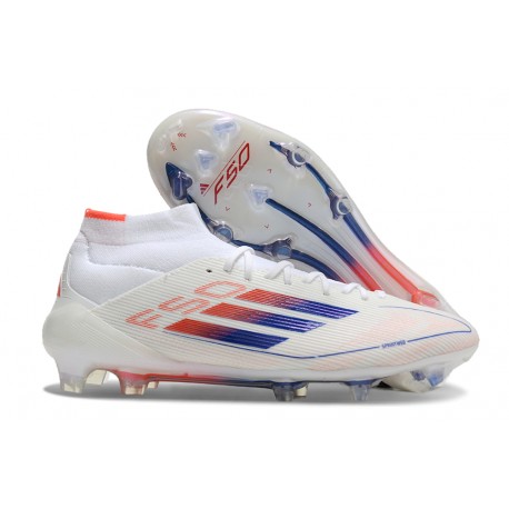 Zapatos adidas F50 Elite Mid FG Ftwr Blanco Rojo Azul Lúcido