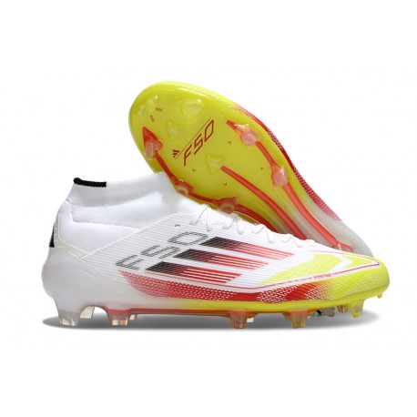 Zapatos adidas F50 Elite Mid FG Ftwr Blanco Rojo Amarillo