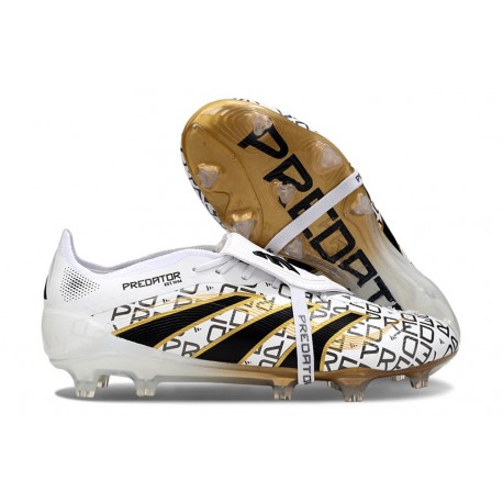 adidas Predator Elite Fold-over Tongue 25 FG Blanco Negro Met Dorado