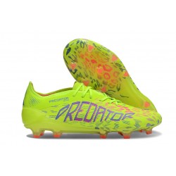 BOTINES DE FUTBOL adidas Predator Elite FG Limón Lúcido Rosa Lúcido Azul Fusion