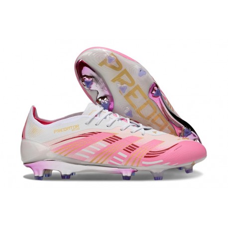 BOTINES DE FUTBOL adidas Predator Elite FG Rosa Blanco