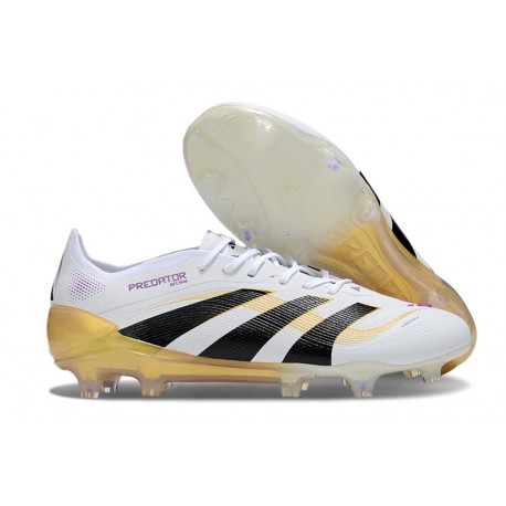 BOTINES DE FUTBOL adidas Predator Elite FG Blanco Negro Dorado