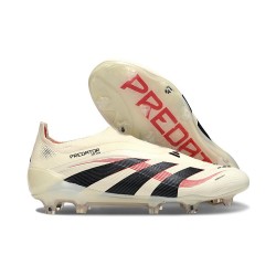 Bota adidas Predator Elite Laceless FG Blanco Off Negro Rubí Puro