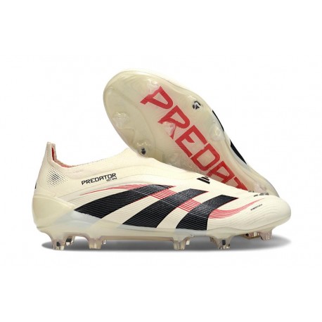 Bota adidas Predator Elite Laceless FG Blanco Off Negro Rubí Puro