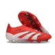 Bota adidas Predator Elite Laceless FG Rojo Lúcido Blanco Negro