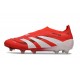 Bota adidas Predator Elite Laceless FG Rojo Lúcido Blanco Negro