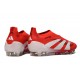 Bota adidas Predator Elite Laceless FG Rojo Lúcido Blanco Negro