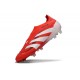 Bota adidas Predator Elite Laceless FG Rojo Lúcido Blanco Negro