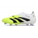 Bota adidas Predator Elite Laceless FG Blanco Negro Limón Lúcido