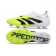Bota adidas Predator Elite Laceless FG Blanco Negro Limón Lúcido