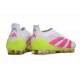 Bota adidas Predator Elite Laceless FG Blanco Rosa Lúcido Limón Lúcido