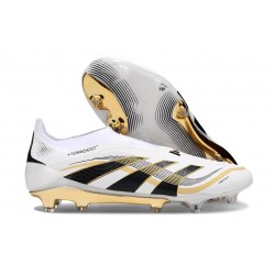 Bota adidas Predator Elite Laceless FG Ftwr Blanco Dorado Met