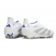 Bota adidas Predator Elite Laceless FG Blanco Gris Azul