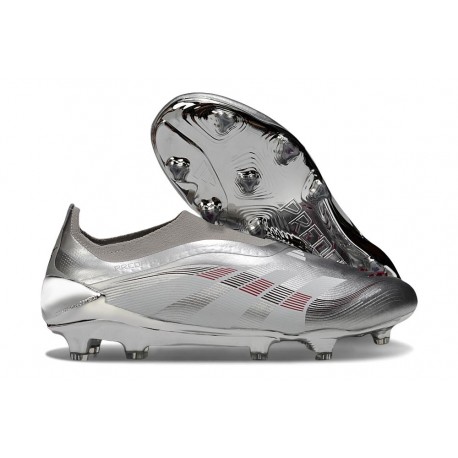 Bota adidas Predator Elite Laceless FG Plateado Gris