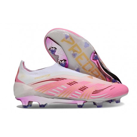 Bota adidas Predator Elite Laceless FG Rosa Blanco