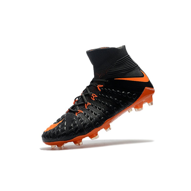 Nike Hypervenom Phantom III DF FG Botas de Fútbol - Negro Naranja