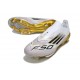 Zapatos Adidas F50+ Sin Cordones FG Blanco Negro Met Dorado