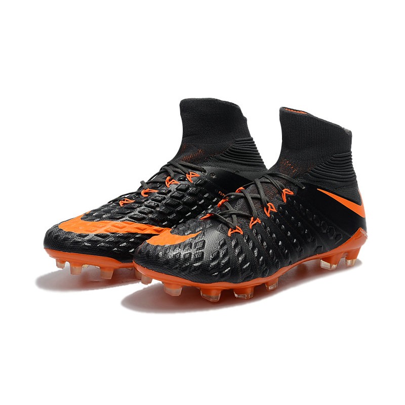 Nike Hypervenom Phantom III DF FG Botas de Fútbol - Negro Naranja