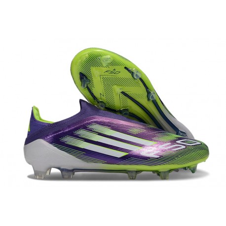 adidas F50 Elite Sin Cordones FG Morado Unity Blanco Amarillo Solar 