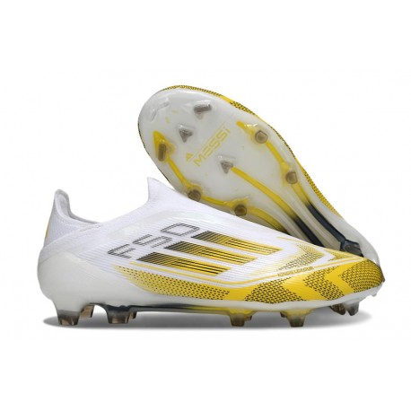 adidas F50 Elite Sin Cordones FG Blanco Amarillo