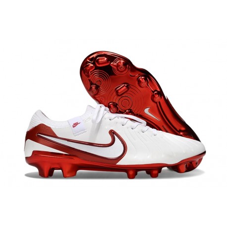 Botas Nike Tiempo Legend X Elite FG Blanco Carmesí Vivo