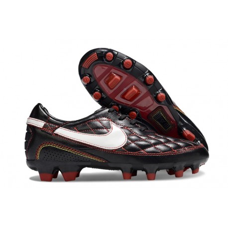 Botas Nike Tiempo Legend X Elite FG R10 Negro Blanco Rojo