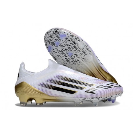 adidas F50 Elite Laceless FG Blanco Negro Met Dorado