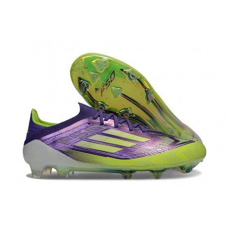 Botas de Futbol adidas F50 Elite FG Morado Rush Ftwr Blanco Limón Lúcido