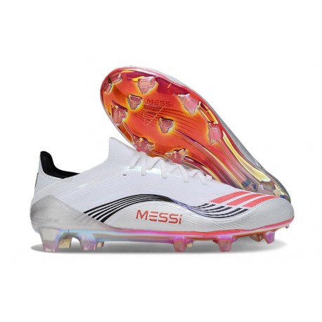 Botas de Futbol adidas F50 Elite FG X MESSI Ftwr Blanco Rojo Lúcido Plateado Met.