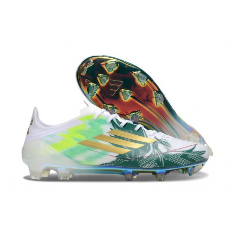 Botas de Futbol adidas F50 Elite FG Blanco Verde Dorado