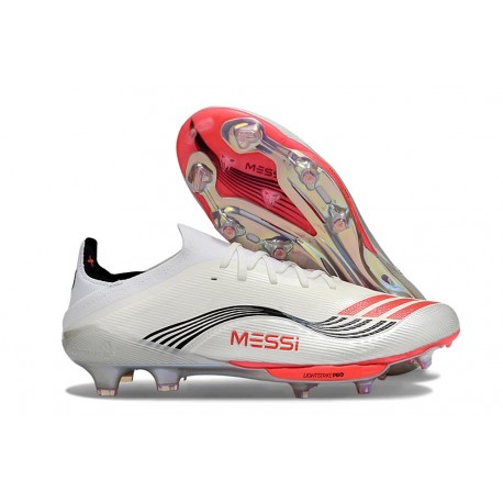 Adidas F50+ Elite FG X MESSI Ftwr Blanco Rojo Lúcido Plateado Met.