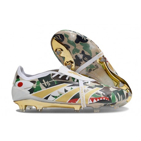 adidas Predator Elite Fold-over Tongue 25 FG Blanco Verde Negro Dorado