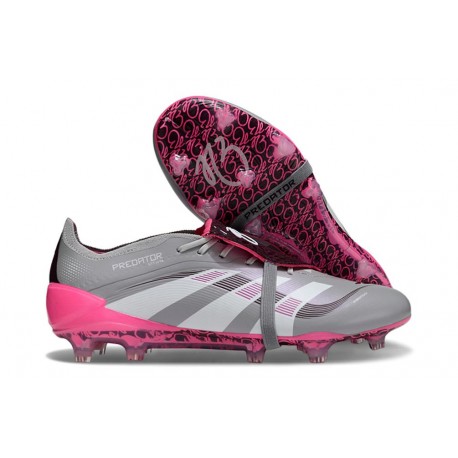 adidas Predator Elite Fold-over Tongue 25 FG Gris Blanco Rosa
