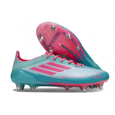 Botines de Futbol Adidas F50 Elite SG Pro Flash Agua Rosa Lúcido Lucid Cyan