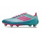 Botines de Futbol Adidas F50 Elite SG Pro Flash Agua Rosa Lúcido Lucid Cyan