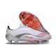 Botas Adidas F50 Elite Laceless SG Pro X MESSI Ftwr Blanco Rojo Lúcido Plateado Met.