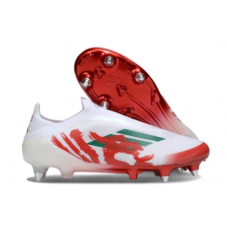 Botas Adidas F50 Elite Laceless SG Pro Blanco Rojo Verde