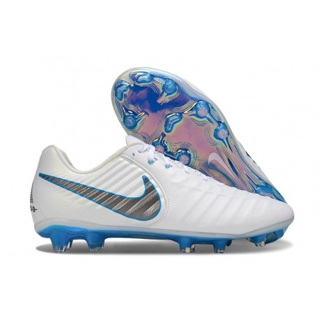 Botas Nike Tiempo Legend X Elite FG Blanco Azul Gris