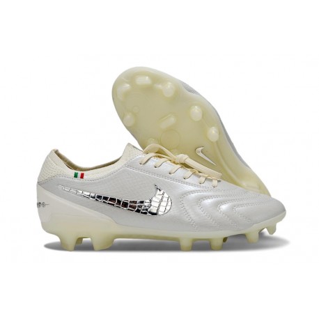 Botas Nike Tiempo Legend X Elite FG Blanco Plateada