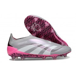 Bota adidas Predator Elite Laceless FG Gris Rosa Blanco