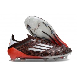 Botas de Futbol adidas F50 Elite FG Leopardo Plateado Rojo