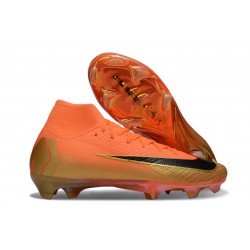 Botas Nike Mercurial Superfly 10 Elite FG Naranja Dorada Negro