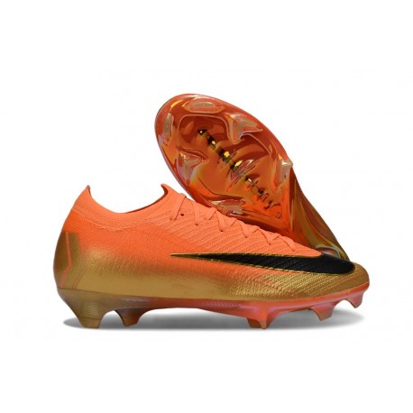 Taco Nike Air Zoom Mercurial Vapor 16 Elite FG Naranja Dorado Negro