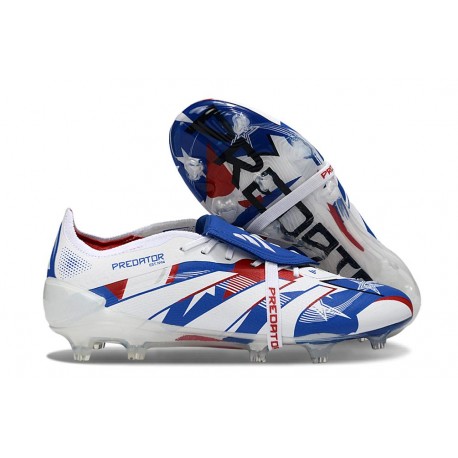 adidas Predator Elite Fold-over Tongue 25 FG Blanco Azul Rojo