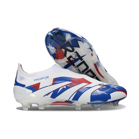 Bota adidas Predator Elite Laceless FG Blanco Azul Rojo