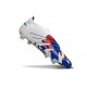 Bota adidas Predator Elite Laceless FG Blanco Azul Rojo