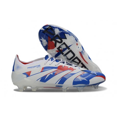 BOTINES DE FUTBOL adidas Predator Elite FG Blanco Azul Rojo