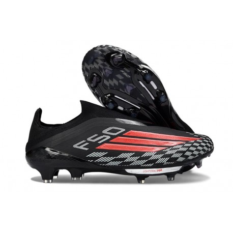 Zapatos Adidas F50+ Sin Cordones FG Negro Rojo