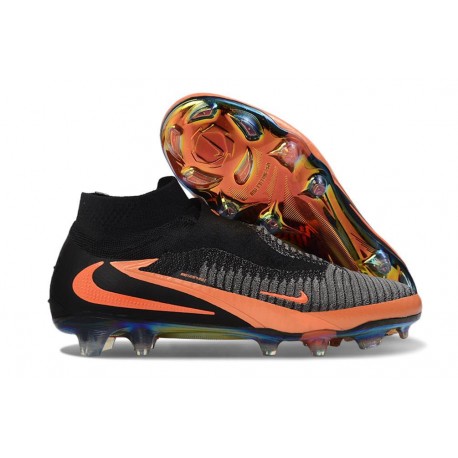 Botas de fútbol altas Nike Phantom 6 Elite FG Negro Naranja