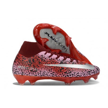 Zapatos de Fútbol Nike Mercurial Superfly X Elite FG Rojo Plateada